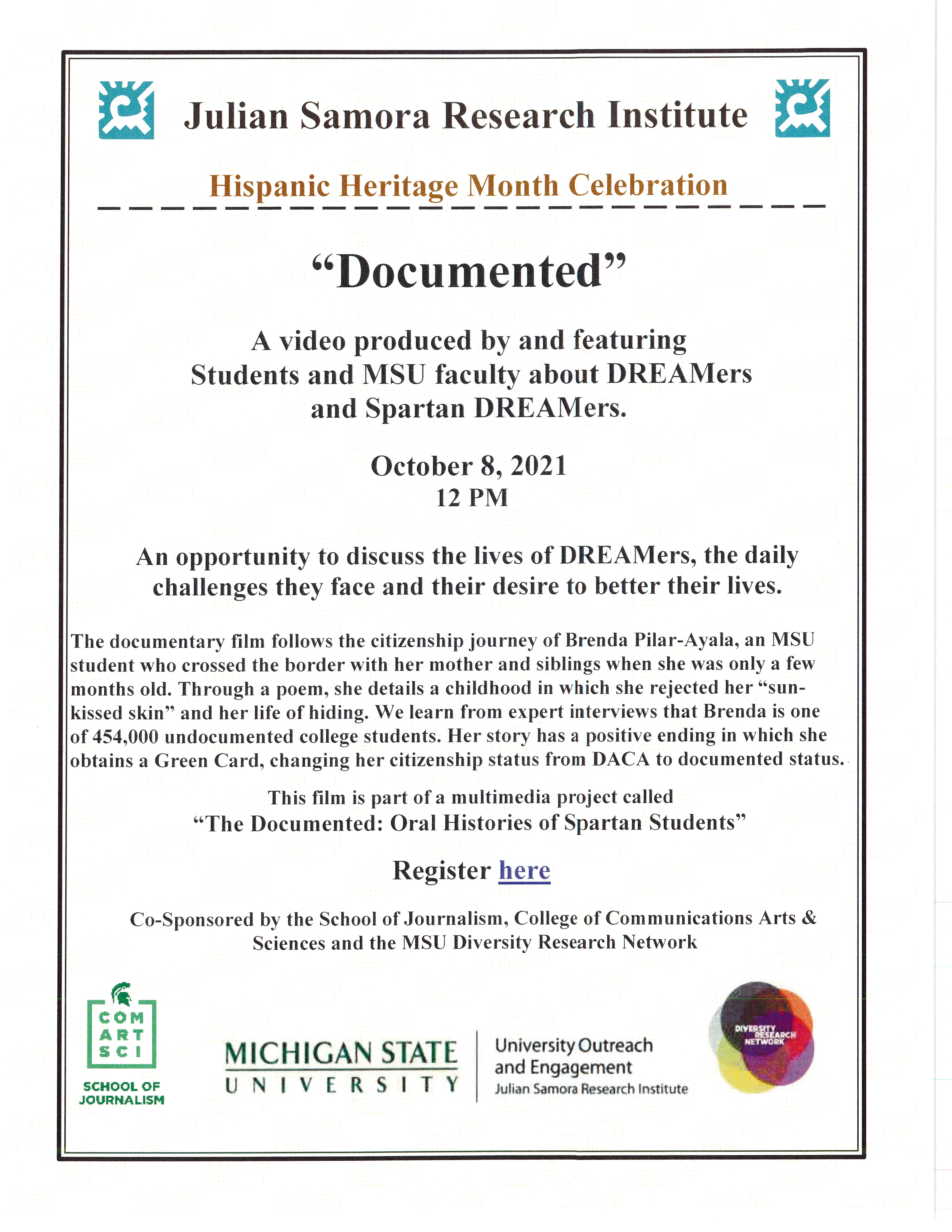 Hispanic Heritage Month Celebration: "Documented"